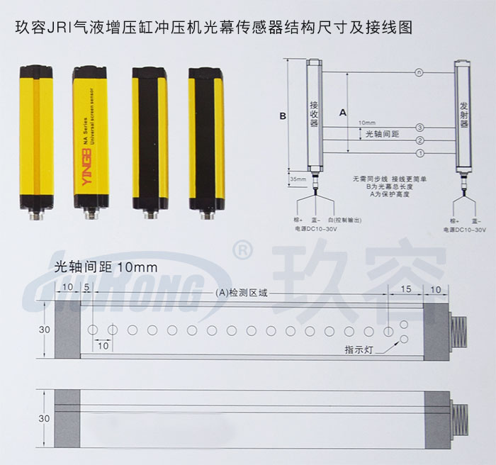 羞羞小视频JRI羞羞视频在线观看缸衝壓機光幕傳感器結構尺寸及接線圖
